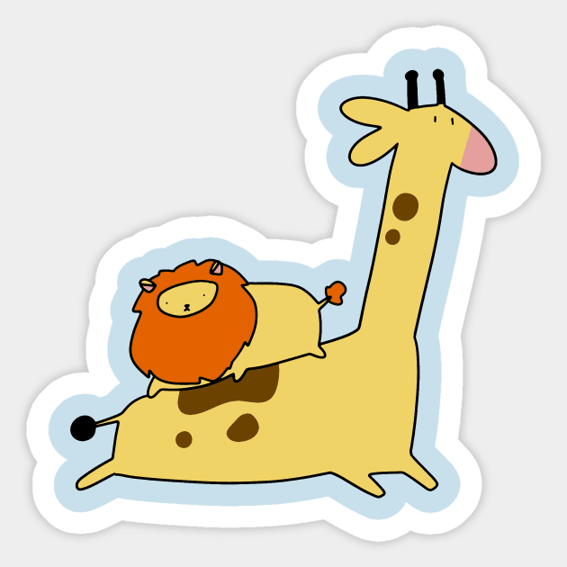 Lion and Giraffe Sticker by saradaboru